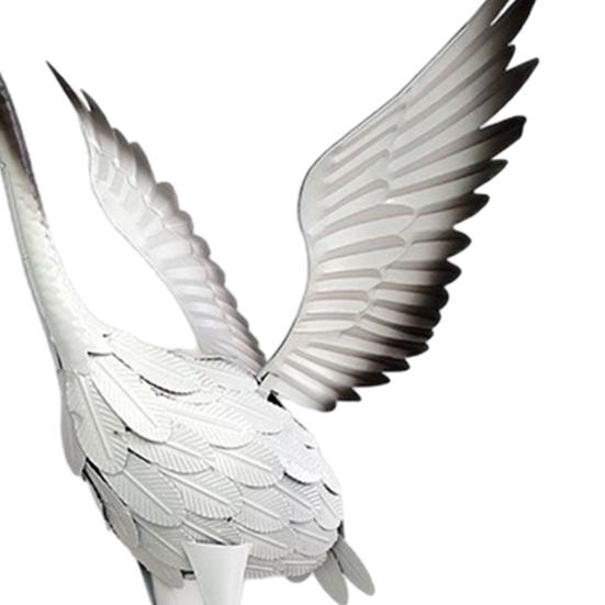 Statua Metallica Design Airone, Decorazione Artistica in Metallo Fatta a Mano per Giardino, Scultura da Giardino Resistente alle Intemperie per Patio Esterno Prato Laghetto Regalo