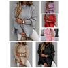 2025 New Women's Casual Commuter Half High Neck Solid Color Bundle Hand Side Split Knitted Sweater