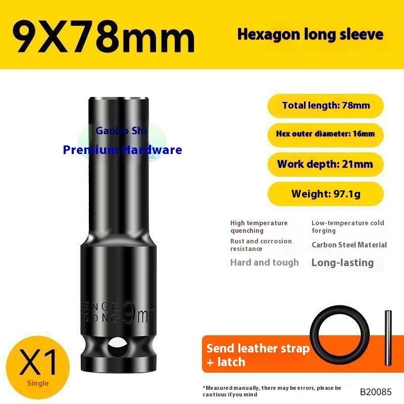 Elektrischer Schraubenschlüssel Verlängerte Sechskantnuss Pneumatische Luftpistole Vertiefte Stecknuss Luftschrauber Autoreparaturwerkzeug