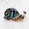 Lady Multicolor Fashion Cartoon Snail Lesklé drahokamy smaltovaná brož Pin šperky