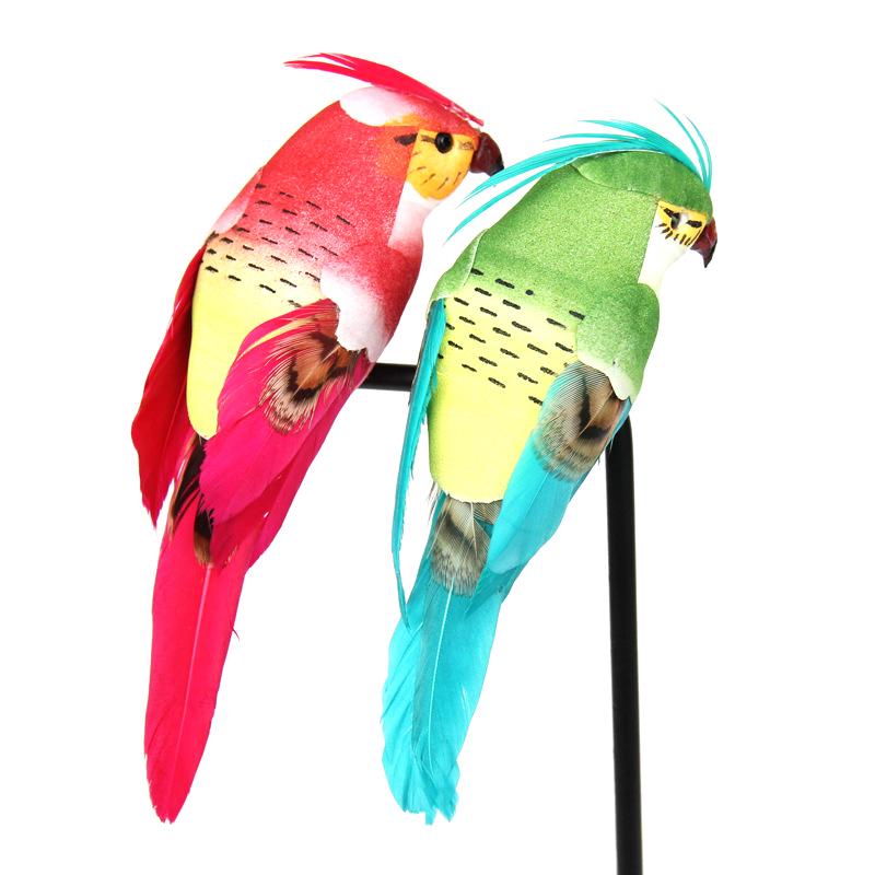 1Pc Simulation Feather Birds With Clips For Garden Lawn Tree Decor Handicraft Birds Figurines Home Garden Ornament Decor