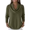 Women's Casual And Fashionable Round Neck Long Sleeved Color Top