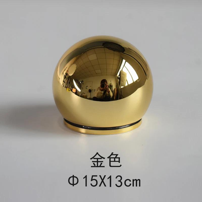 Nordic Electroplating Imitation Metal Mirror Nail-free Wall Decoration Ball Wood Art Chassis Living Room Dining Room Ornaments
