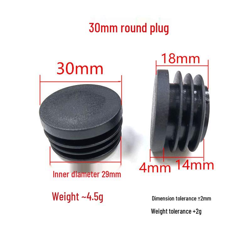 10-100mm Plastic End Cap Inner Plug for Round Tubes