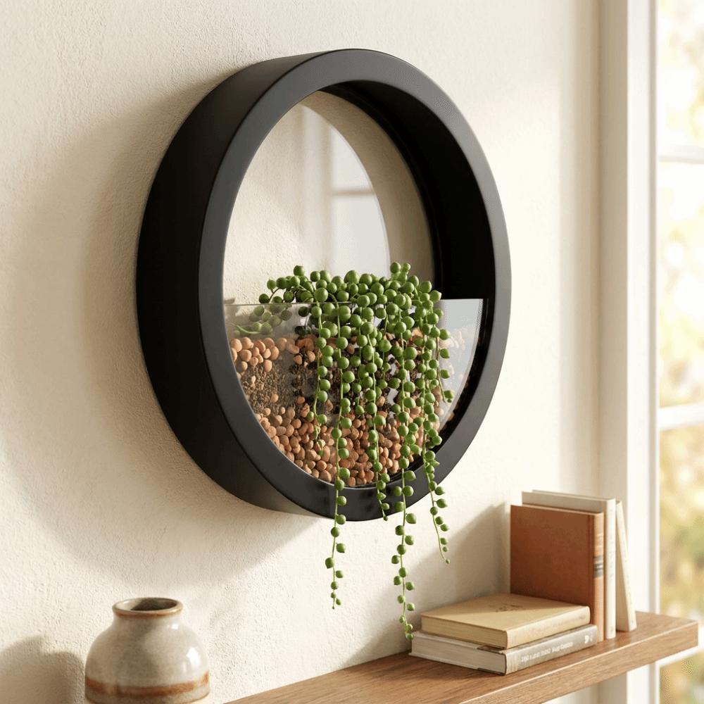 Plastic Hydroponic Vase Round Plant Container Creative Flower Arrangement Office Display