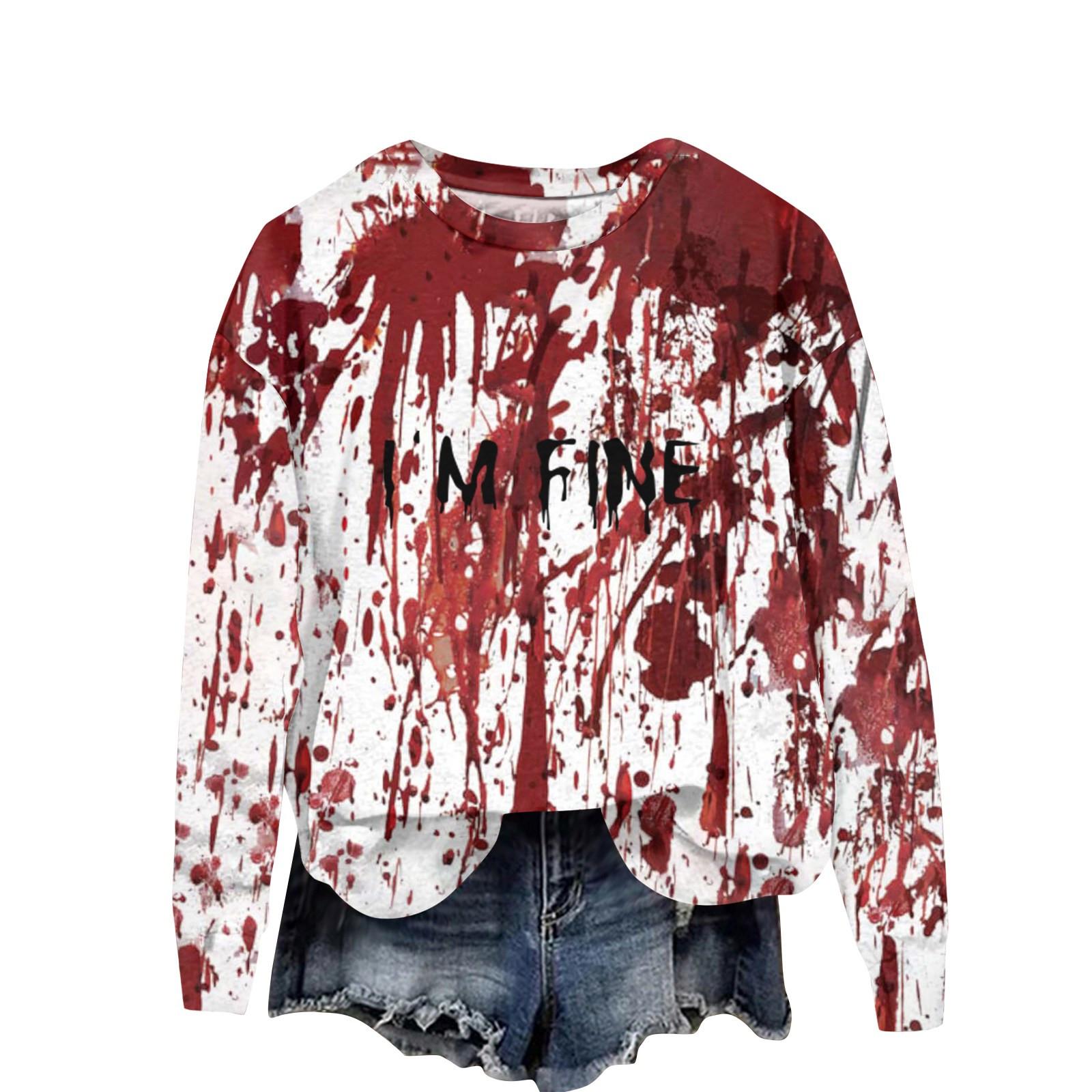 Женская повседневная рубашка I m Fine Bloody с принтом — фото 3