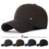 Mens Winter Baseball Cap with Ear Flaps, Baseball Winter Hats with Ear Flaps for Men Outdoor Walk Running  Adjustable Size