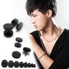 1pc Cool Punk Black Stainless Steel Ear Stud Men And Womens Piercing Earrings