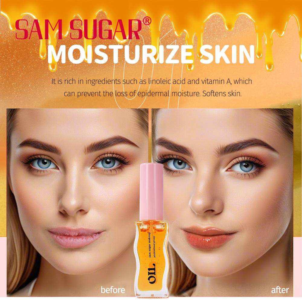 Huile à Lèvres Essence Miel Fruitée Sexy Pulpeuse Gelée à Lèvres Teintée Fraise Liquide pour Lèvres Imperméable Hydratant Huile Gloss Maquillage Maquillage