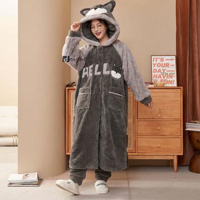 Damen Winter Robe Kimono Gürtel Pyjamas Pyjamas Pyjamas Flanell Plus Größe Home Kleidung Damen Pyjamas