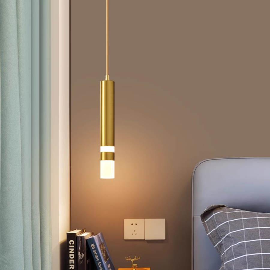 NEW Acrylic Bedroom Bedside LED Pendant Lamps Black Golden Long line hanging Light Island Bar Counter Shop Kitchen Pendant Light