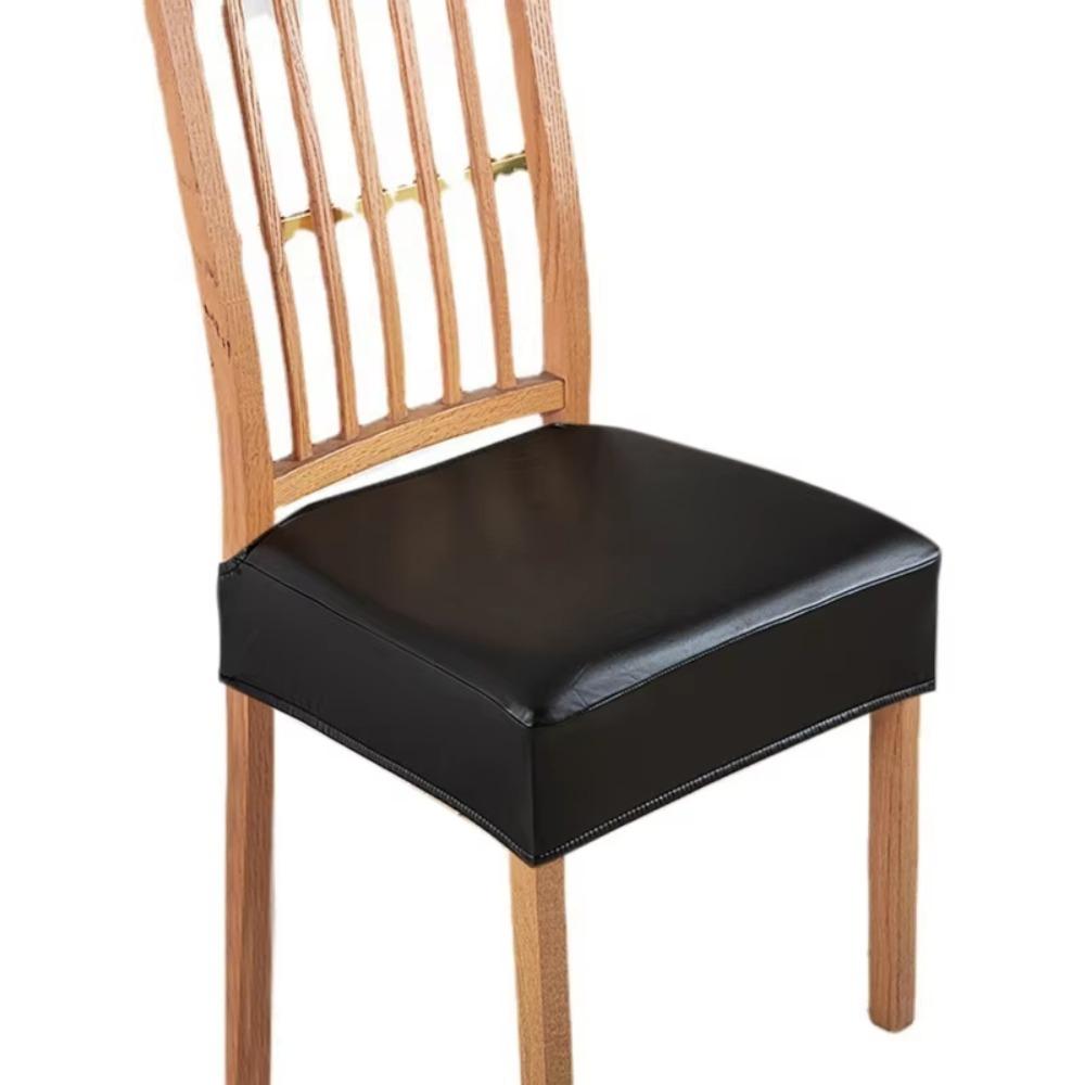 PU Leather Waterproof Seat Protectors Square Shape Elastic Chair Slipcover  Kitchen Use