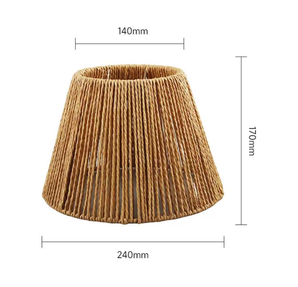 Abajur Boem din Bambus Țesut Manual cu Frânghie de Hârtie