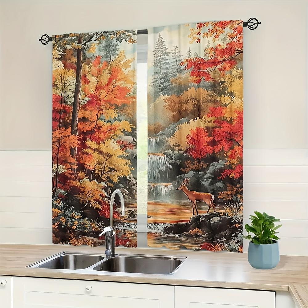 Autumn Forests and Deer   100% Polyester   Perfect for Blackout Curtains - UV Protection In Living Rooms   Kitchens   Offices and Be
