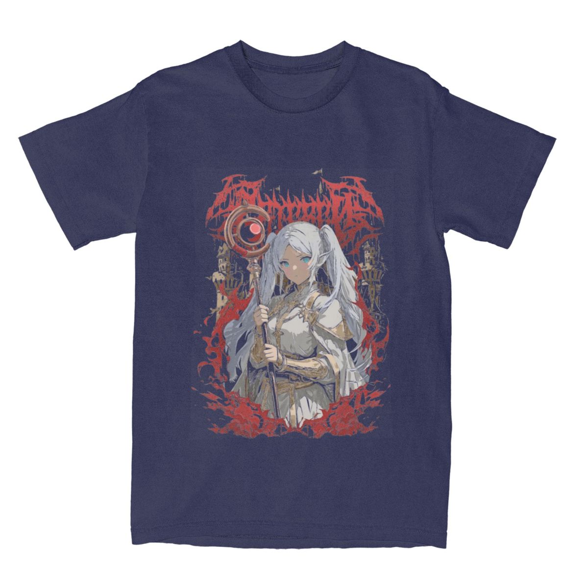 

T Shirt Frieren At The Funeral Anime 100 Cotton T-Shirts Characters Fern Tee Shirt for Male Beach Awesome Short Sleeve Tops 4XL