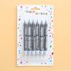 INS Black and White Printed HAPPY BIRTHDAY Cake Candles Children's Party Color Printed Candles