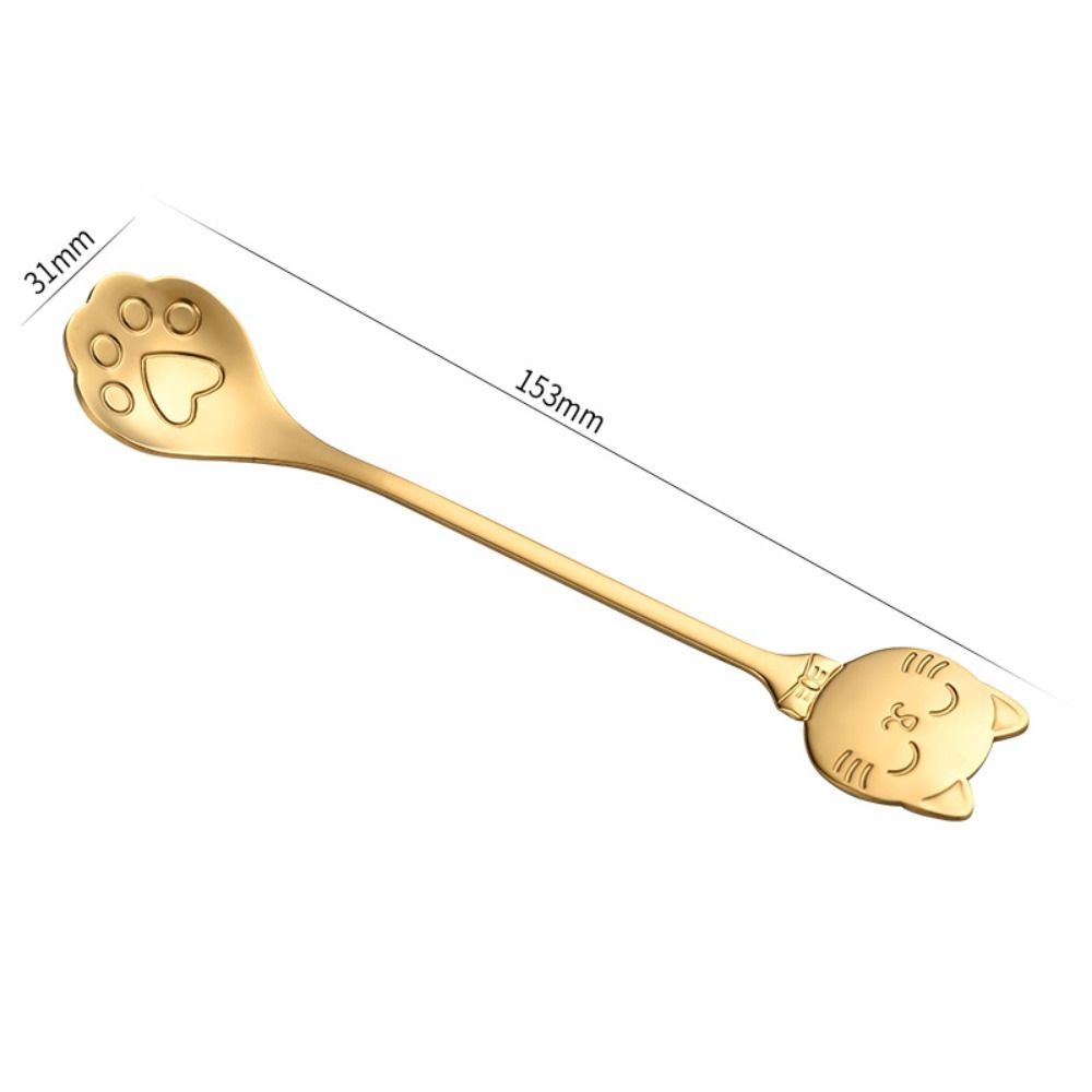 Stainless Steel Coffee Spoon Paw Design Stirring Spoon Cute Ice Cream Spoon  Tableware