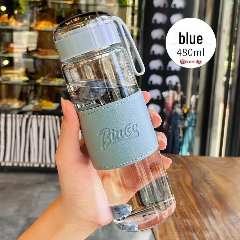 Portable Cute Glass Water Cup with Lid - Stylish Summer Tea Brewing Mug