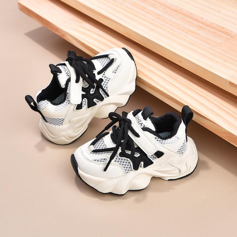 

Children s sports sandals summer baby single mesh shoes rotating button boys dad shoes hollowed out girls breathable sandals 21-25 5 pairs with one hand