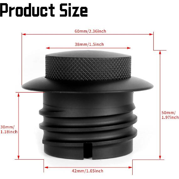 Motorcycle Fuel Tank Pop-Up Gas Cap CNC Flush Pop Up Gas Oil Tank Cap Fit for H-arley Sportster XL Tour Road King Softail Dyna 1992-up (Black)