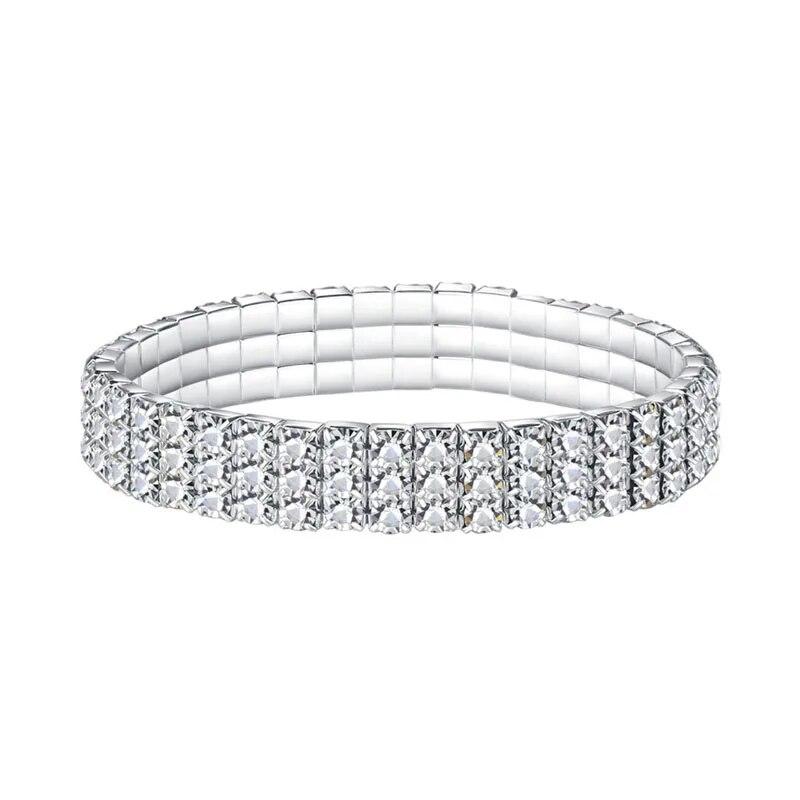 Hot Sale Multiple Styles Fashion Crystal Stretch Shine Bracelets For Women Couple Girlsfriend Bangles Wedding Bridal Gifts 2024