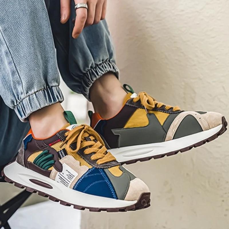 Scarpe da ginnastica da uomo, scarpe da uomo firmate, scarpe spesse e dissolvibili, scarpe casual da uomo con plateau, nuove scarpe da passeggio robuste, scarpe da uomo