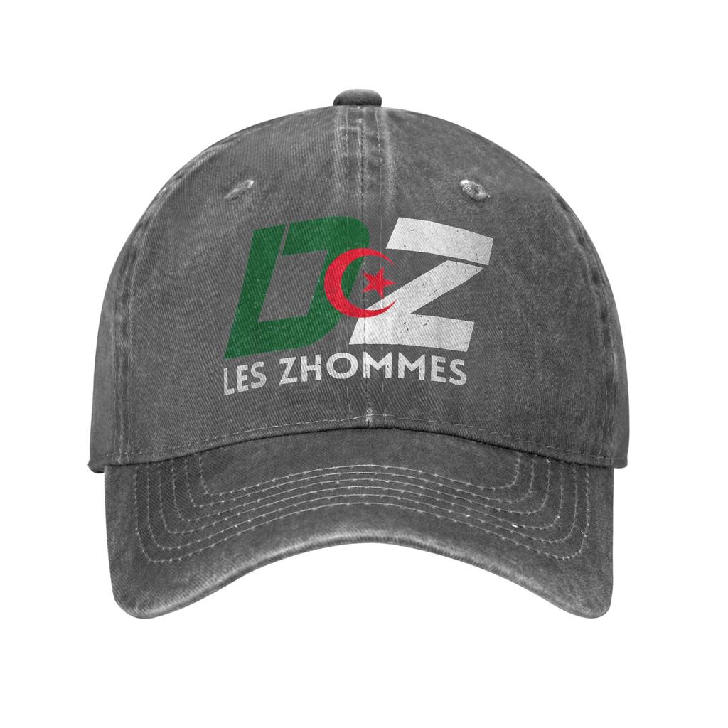 DZ Algeria Supporter Berretto da Baseball Algerino Djazair Denim Distressed Vintage Lavato Africa?Cappello Solare Arabo Unisex per Esterno Cappelli Morbidi