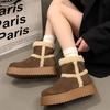 Fur Women Snow Boots Flats Platform Suede Cotton Shoes  Designer Sport Ankle Boots Fashion Casual Comfort Winter Mujer Botas