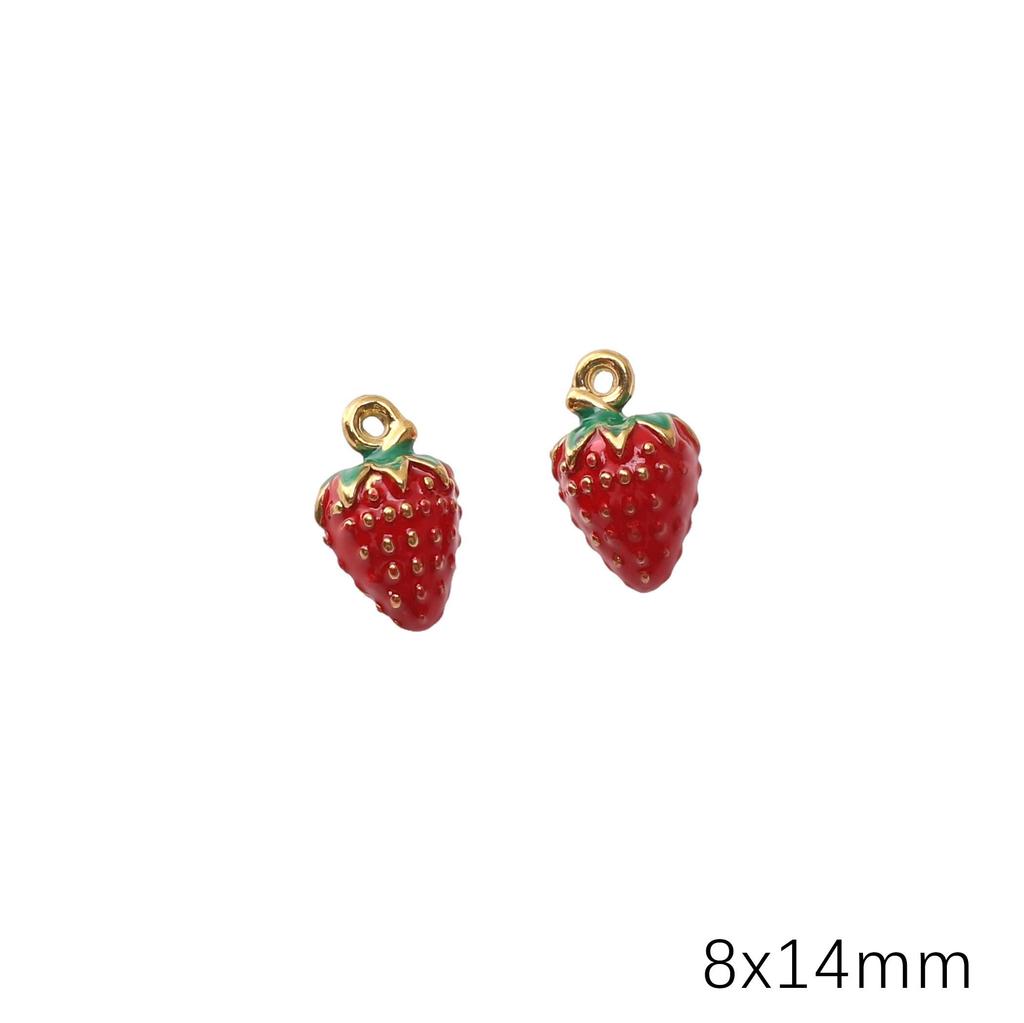 Stainless Steel Fruit Pendant Drip Oil Charm Accessories for DIY Jewelry