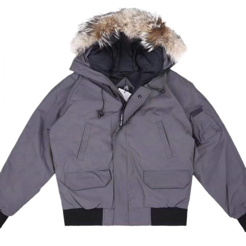 Goose Down Jacket Short Pilot Coat Unisex Casual Winter Warm Parka