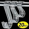20/10pcs S-shaped Hook Stainless Steel Multi-function Hanging Hooks Household Kitchen Bathroom Clothing Hanger Organizer Tools