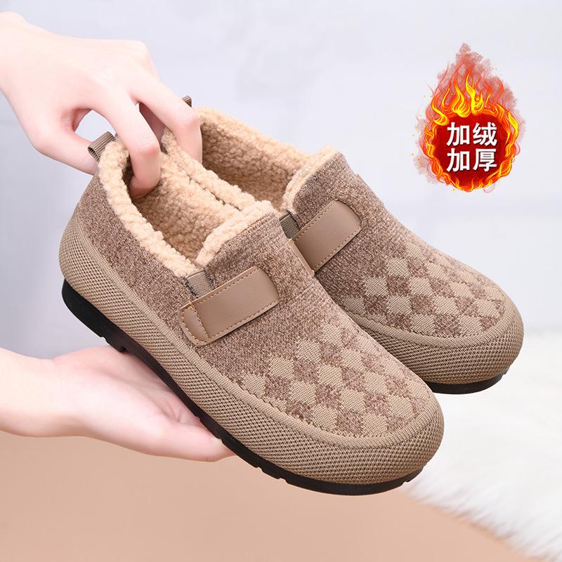 2026 Women's Winter Plush Thick Warm Women's Cotton Shoes Lightweight and Comfortable Boken Shoes New Style