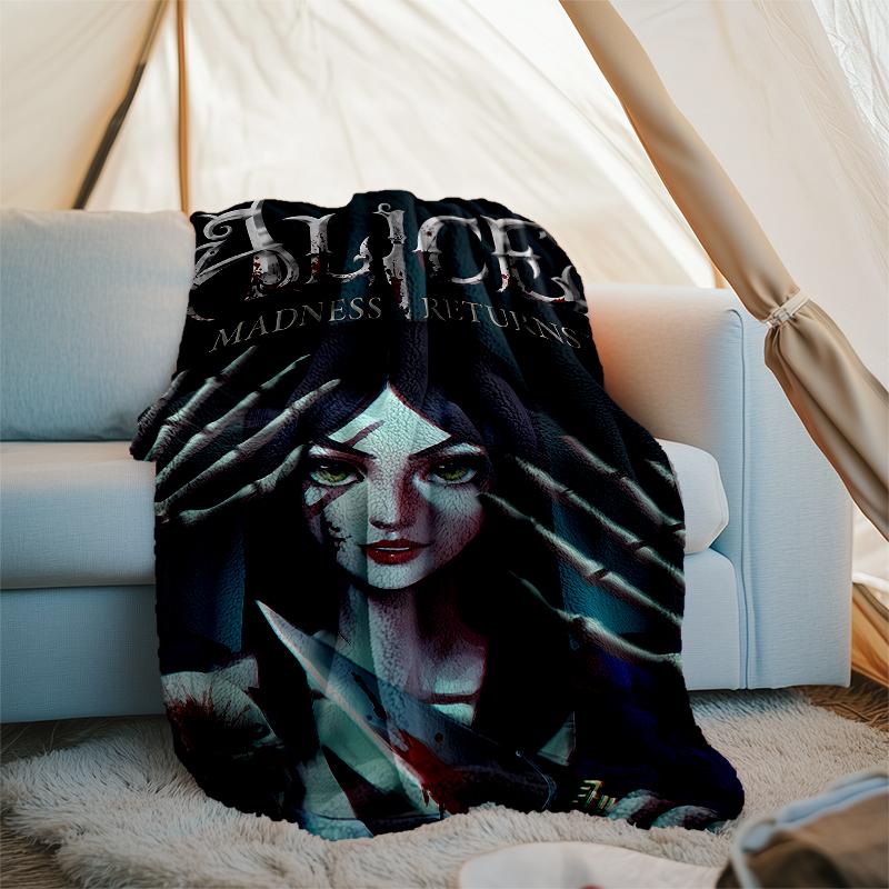 Halloween-Horror-Motiv Bedruckte Decke - Perfekt für Sofa, Bett, Reisen & Outdoor-Nutzung | Maschinenwaschbar, Gemütlich & Langlebig.