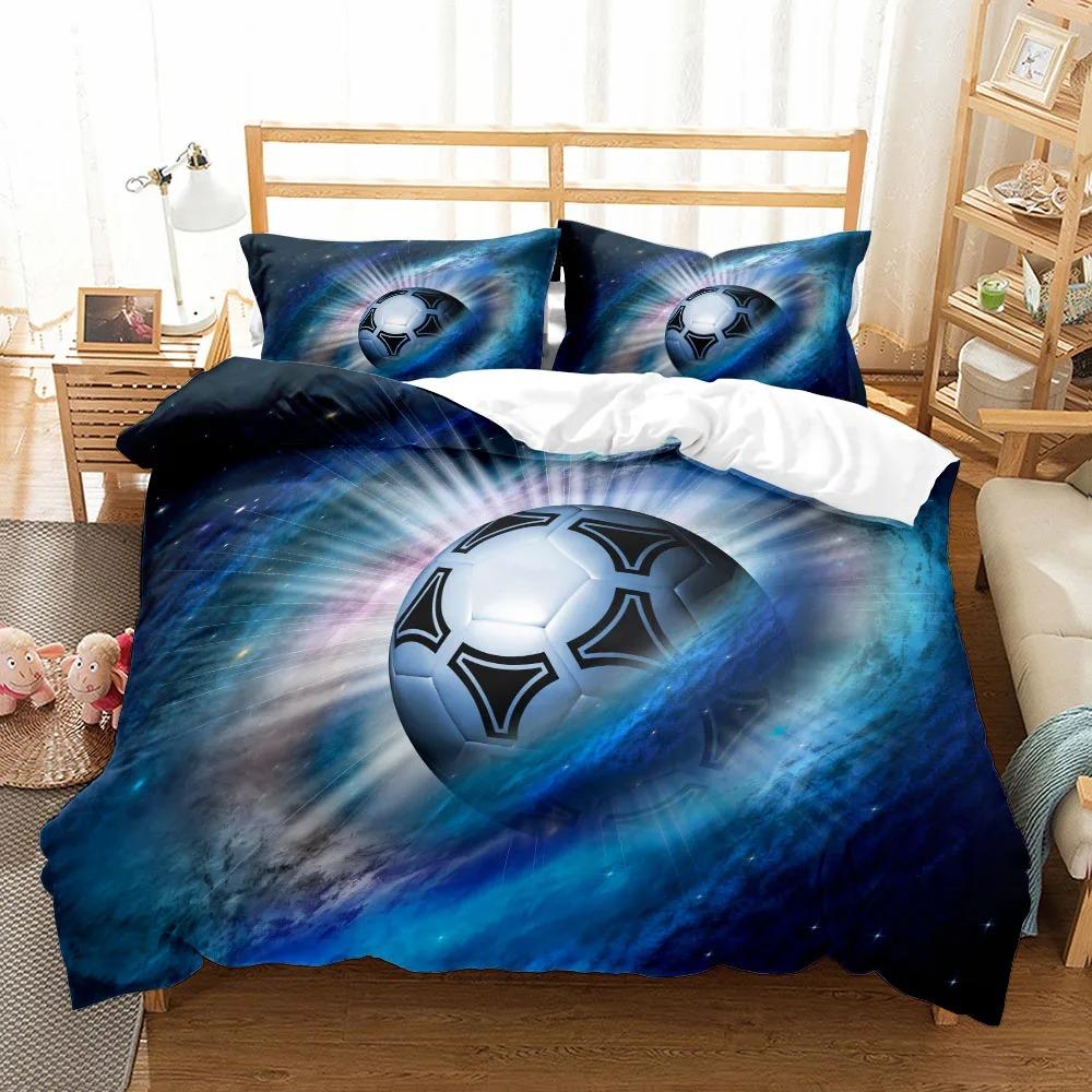 Football Sports Duvet Cover Pillowcase Bedding Set Adult Boy Girl Bedroom Decoration Children Single Double Large Size