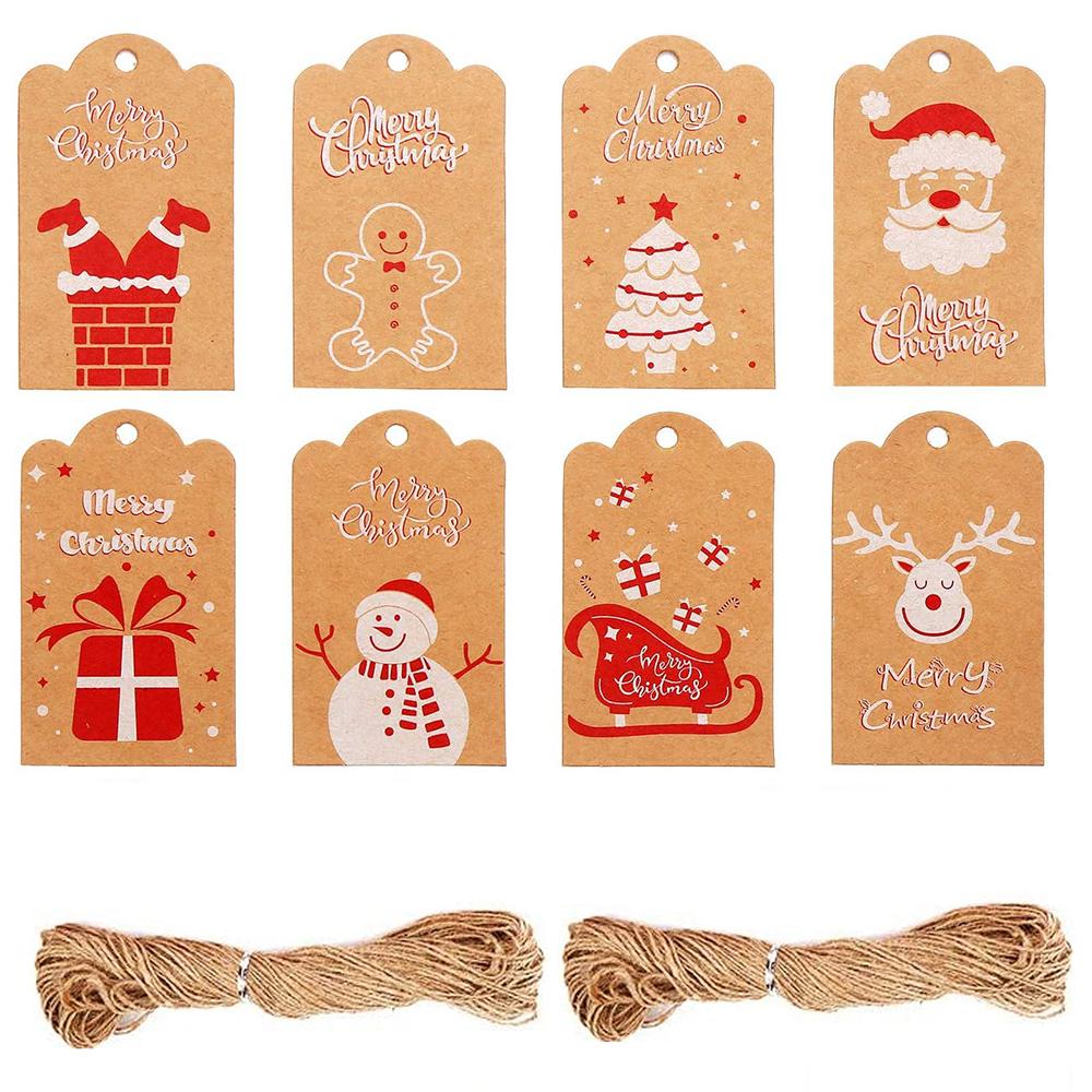 Premium-Qualität 100 Stück Hoher Standard Kraft-Papier Oberste Güte Oberste Güte Weihnachten Oberste Güte Baum Überlegene Qualität Anhänger Oberste Güte Frohe Premium-Qualität