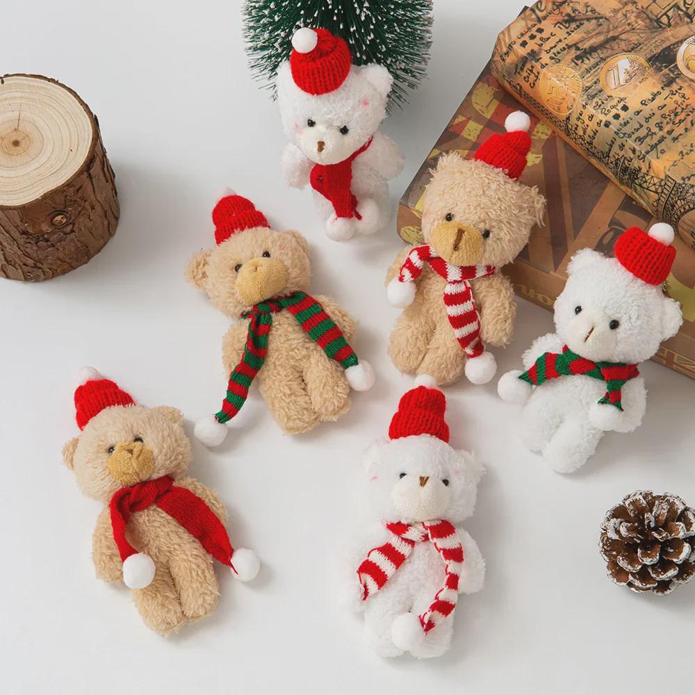 Plush Bear with Scarf - DIY Decorative Doll for Christmas Tree or Gift