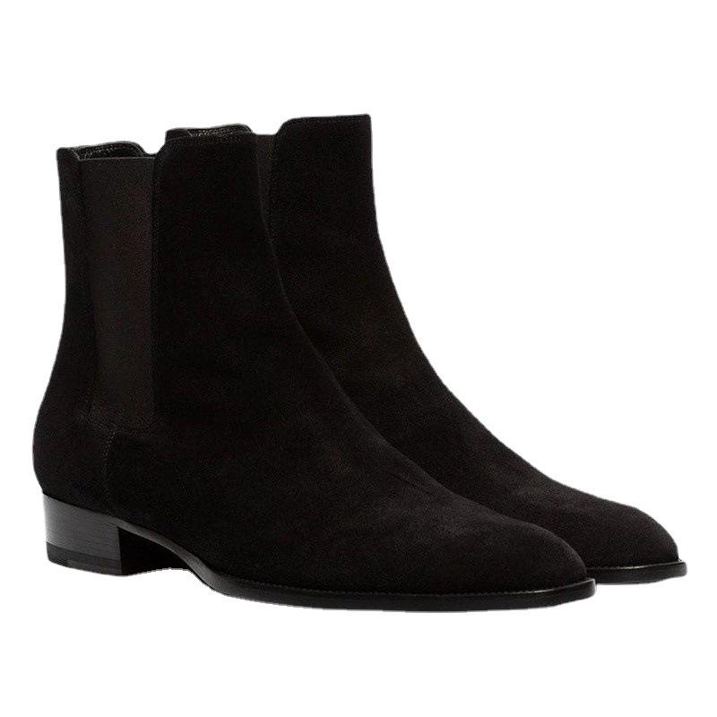 Men's Genuine Leather Chelsea Boots - Pointed Toe, High Street, European & American Style