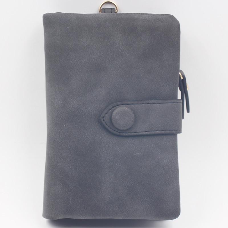 

Матовый женский ретро-кошелек тройного сложения Yiren Beibei с держателем для нескольких карт чёрный