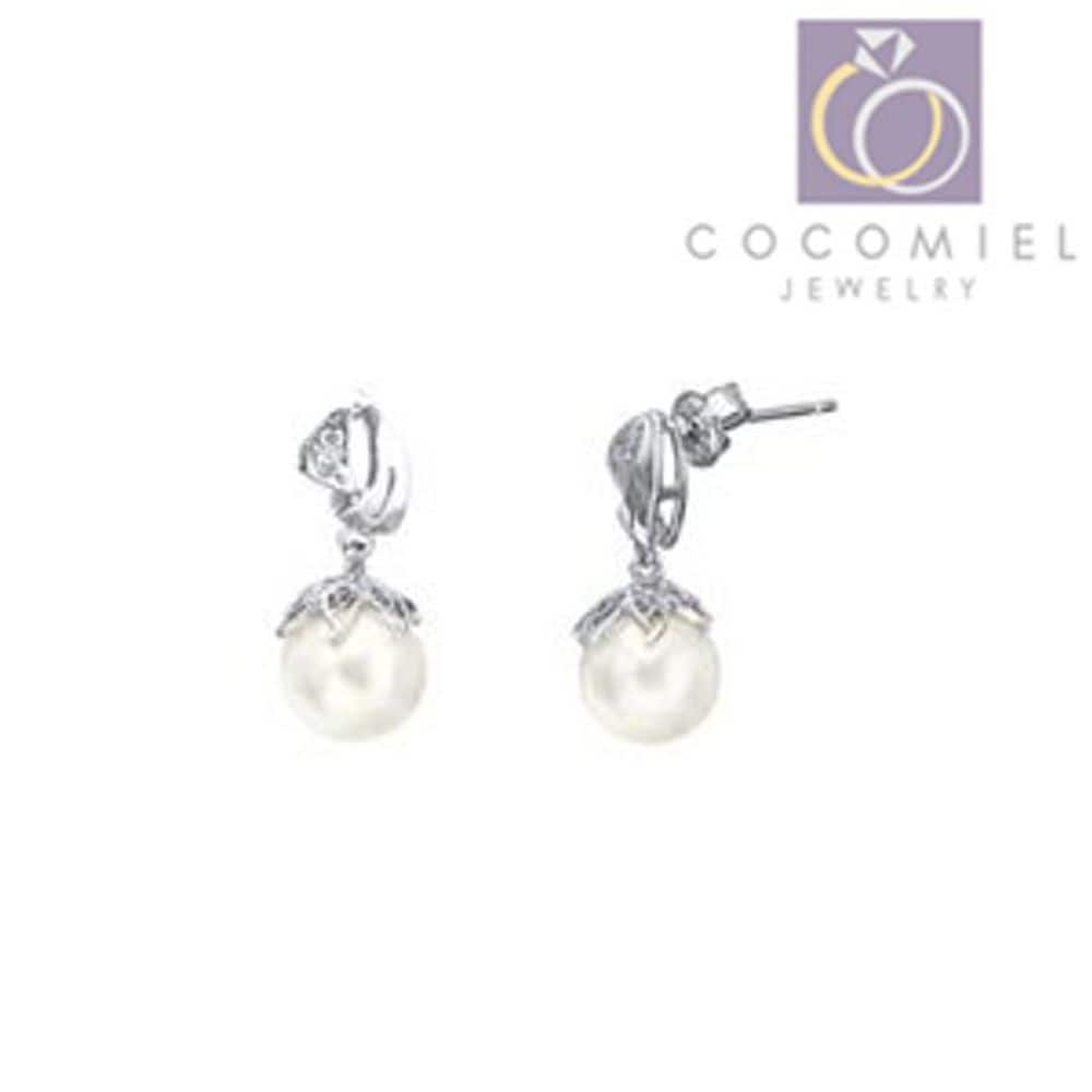 Flower Pearl S-1-E Earrings Silver Earrings Unique Earrings Women's Fashion Earrings Cubic Zirconia Earrings