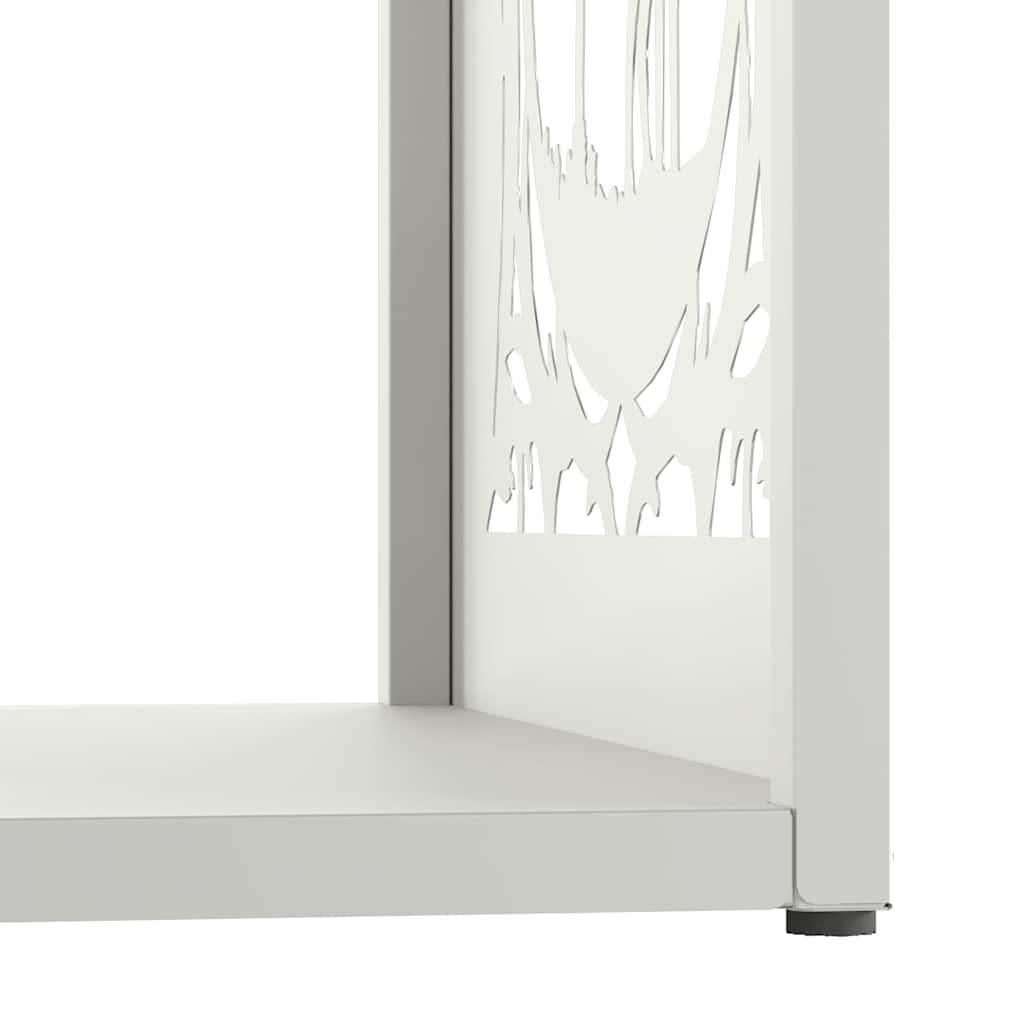 Firewood Rack White 40 x 40 x 40 cm Cold Rolled Steel