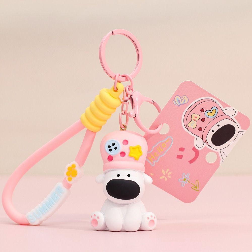 Anti-Lost Dog Animal Key Pendant Hanging Cartoon Dog Key Ring Cute Little Dog Keychain  Small Gifts