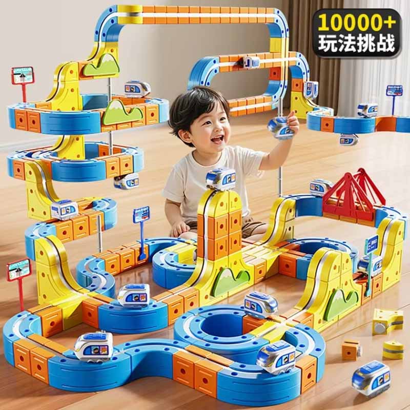 Transformable Magnetic Track Train Series Set Versatile Building Diy Various Playing Method Brain Boosting Toy Creative Fun Gift