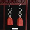 Original cinnabar earrings niche design retro long fringed earrings, natal red earrings for women