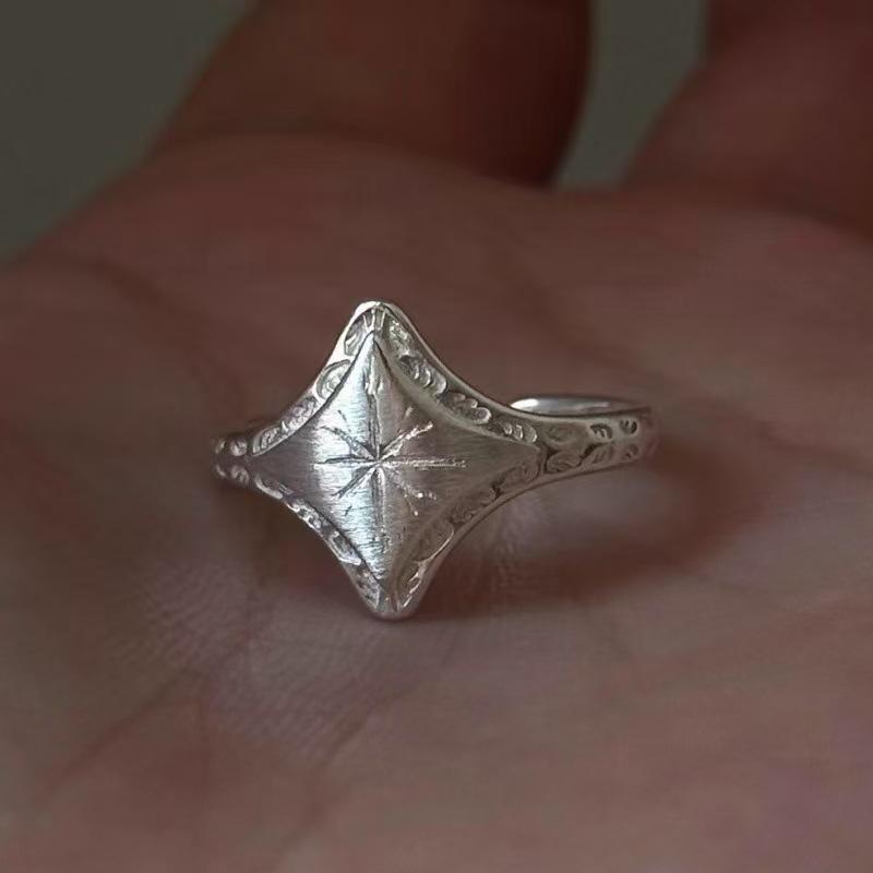 Cold Style Ancient Starburst Ring Women's Fashionable Design Niche Temperament Open Ring