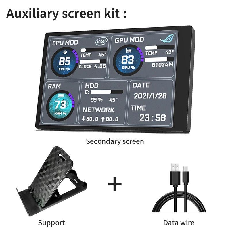 3.5 Inch IPS Computer Small Secondary Screen Full Viewing Angle USB-C Chassis Secondary Sub-Screen Computer Monitor