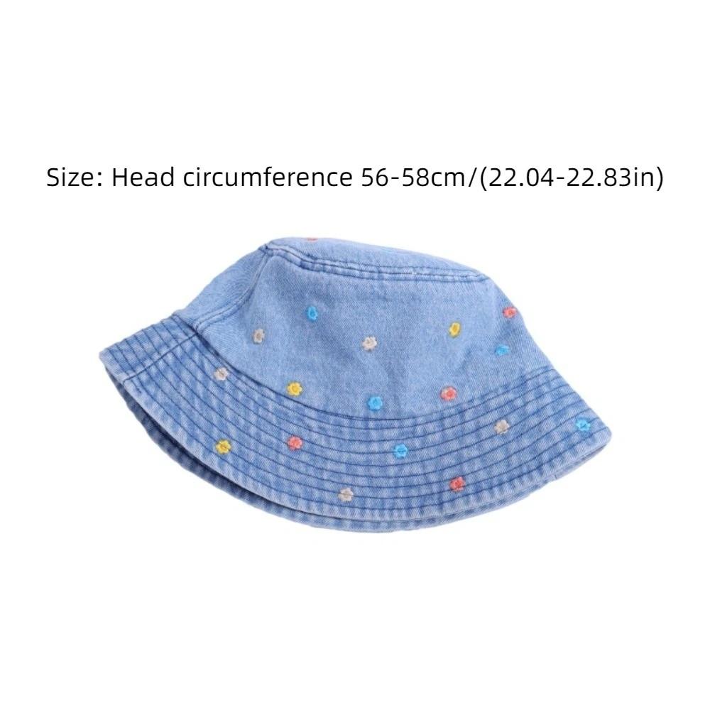 Retro Fisherman's Hat Windproof Sun Cap New Flower Embroidery Cowboy Hat Autumn