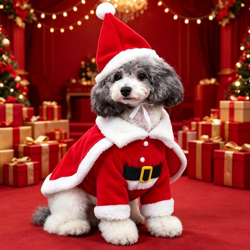 Pet Christmas Clothes Party Photo Booth Props Christmas Pet Clothes Keep Warm Autumn and Winter Dog Transformation
