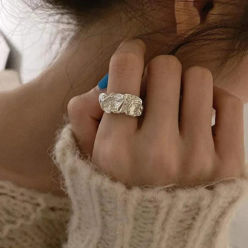 I'M Fine/Save Me Retro Creative Letters Adjustable Open Ring For Women Punk Gothic Edgy Jewelry Vintage Accessories Unisex Gift