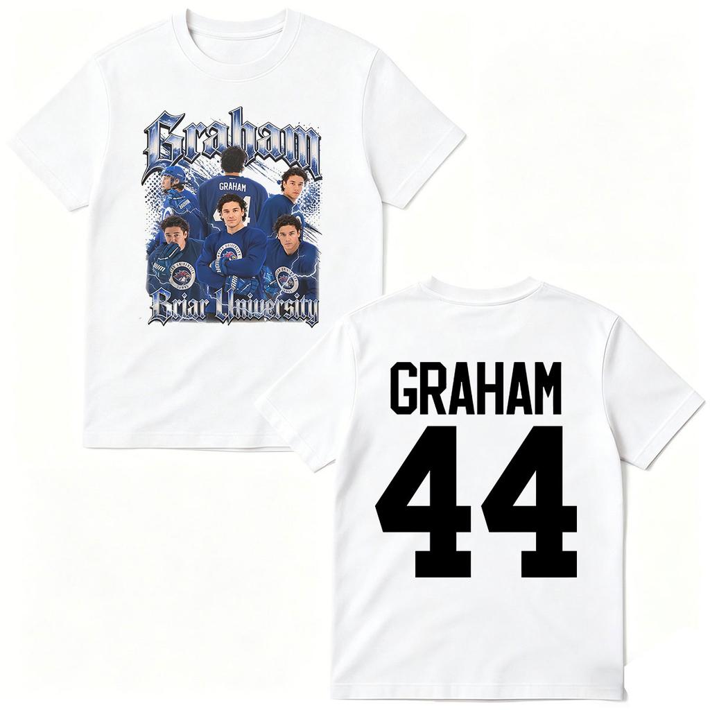 2026 Off Campus Graham 44 T-shirts Briar University Hockey T-shirt Men Women Clothing Fashion Cotton Short Sleeve T Shirts Streetwear Casual Tee Top