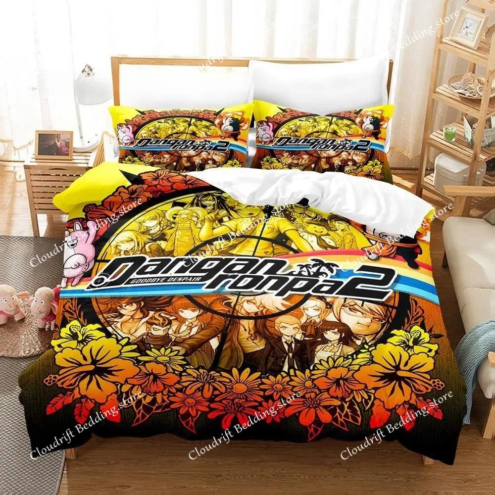Fashion Anime Danganronpa Bedding Set Duvet Cover Comforter Bed Set Quilt Cover Pillowcase King Queen Twin Size Boys Girls Adult